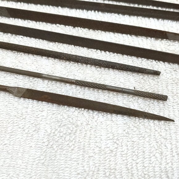 Precision Metal Needle Triangle Flat Files Mechanic Jewelry Handmade Handle VTG - Picture 5 of 9